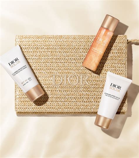 dior sunscreen with free clutch|Dior solar escape essentials skincare and sun protection set.